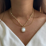 Mother of Pearl Statement Necklace