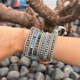 Twilight Grey Beaded Wrap Bracelet