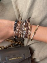 Champagne Beaded Wrap Bracelet