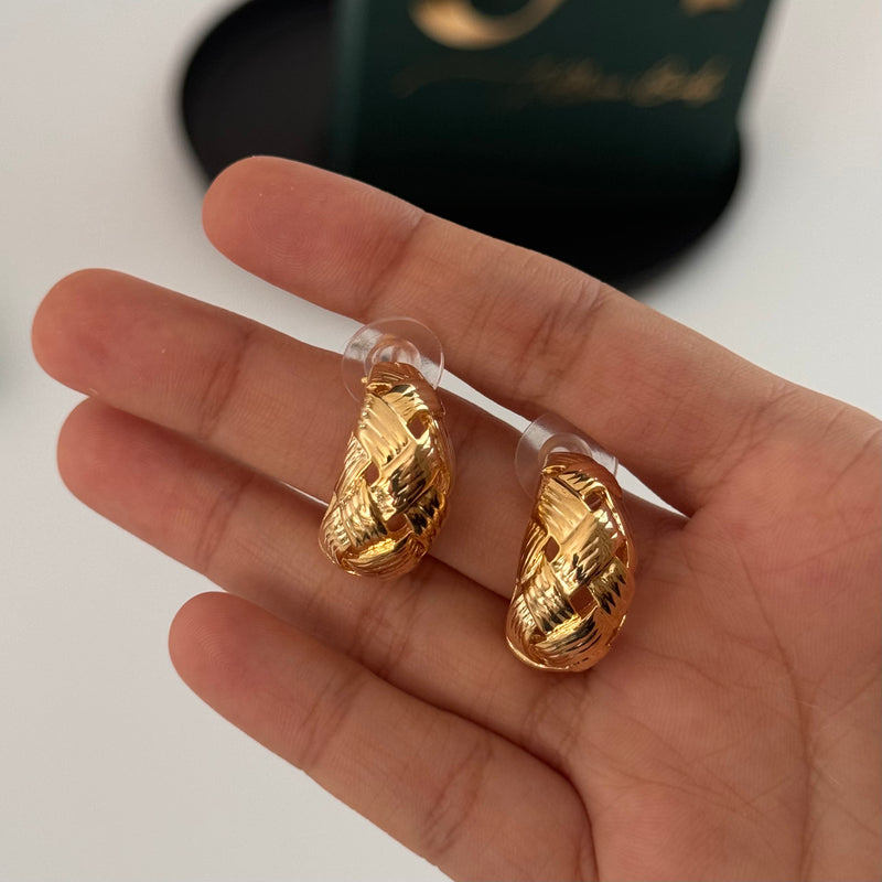 Gold Croissant Earrings