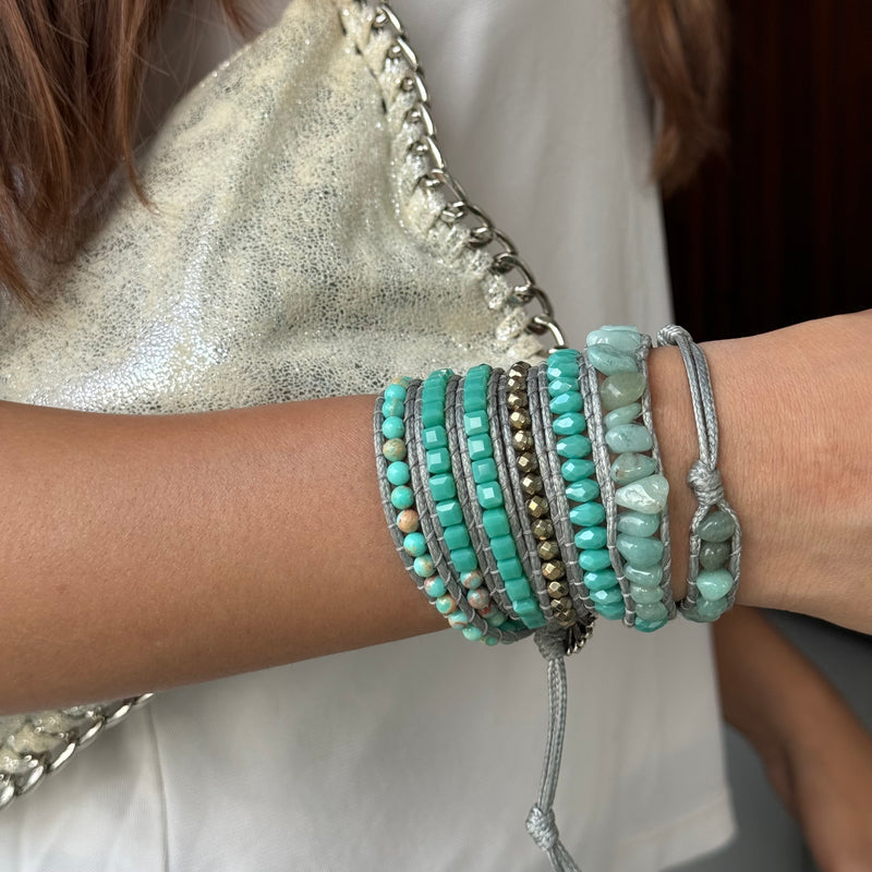 Caribbean Turquoise Beaded Wrap Bracelet