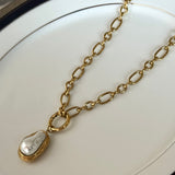 Irregular Pearl Chain Necklace