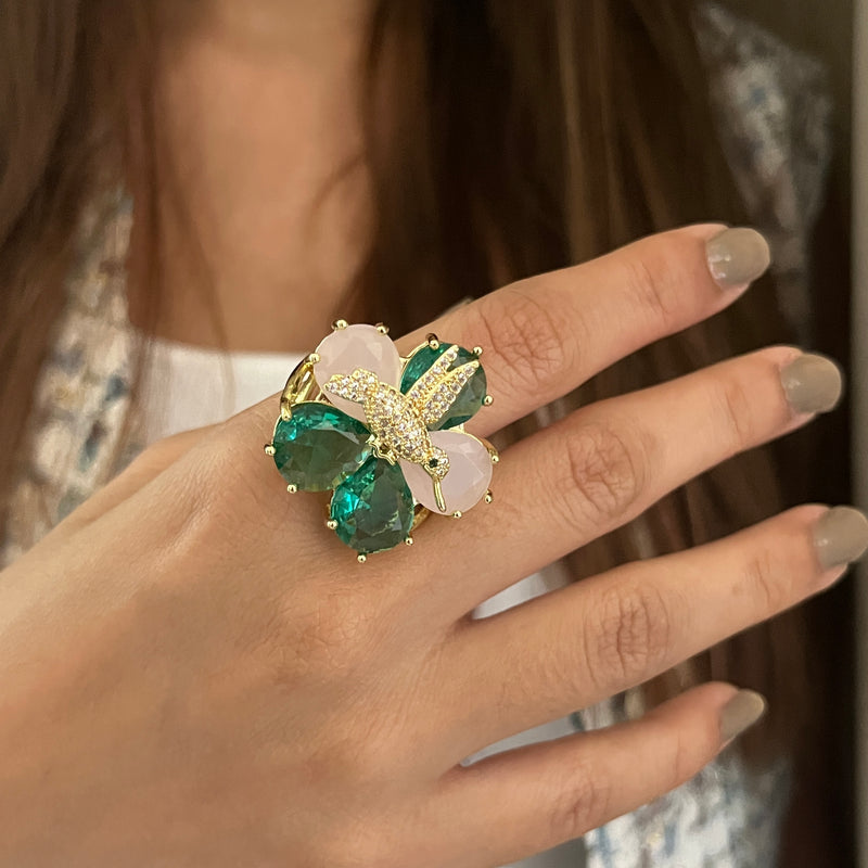 Flower Bird Ring