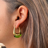 Jade Drop Hoop Earrings