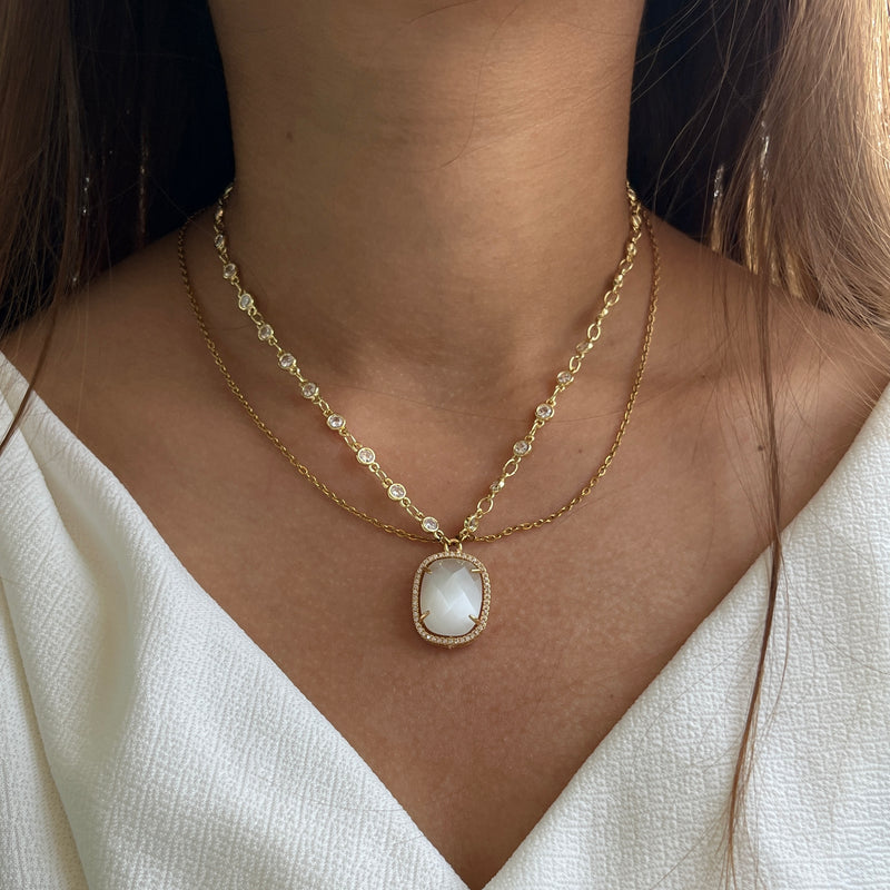 Mother of Pearl Statement Necklace