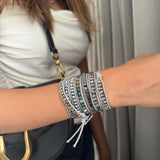 Twilight Grey Beaded Wrap Bracelet