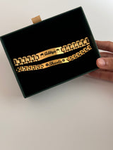 Personalised Name Link Chain Bracelet - Couple Set with gift box and note