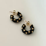 Black Sparkle Hoops