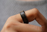 Black Carbon Fiber Ring