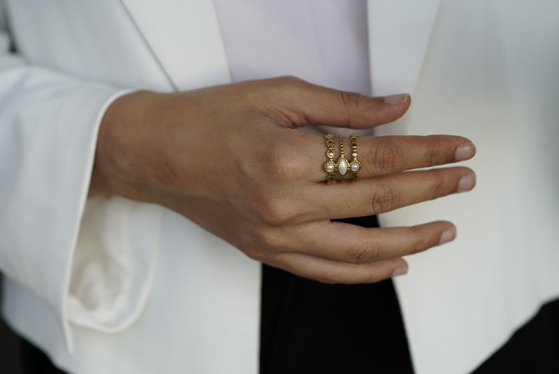 Gold Moonstone Ring