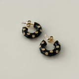 Black Sparkle Hoops