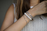 Oceanic Silver Pearl Wrap Bracelet