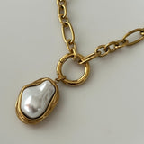 Irregular Pearl Chain Necklace