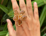 Crystal Flower Statement Ring