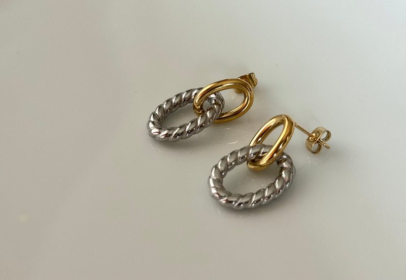 Two Tone Rope Earrings