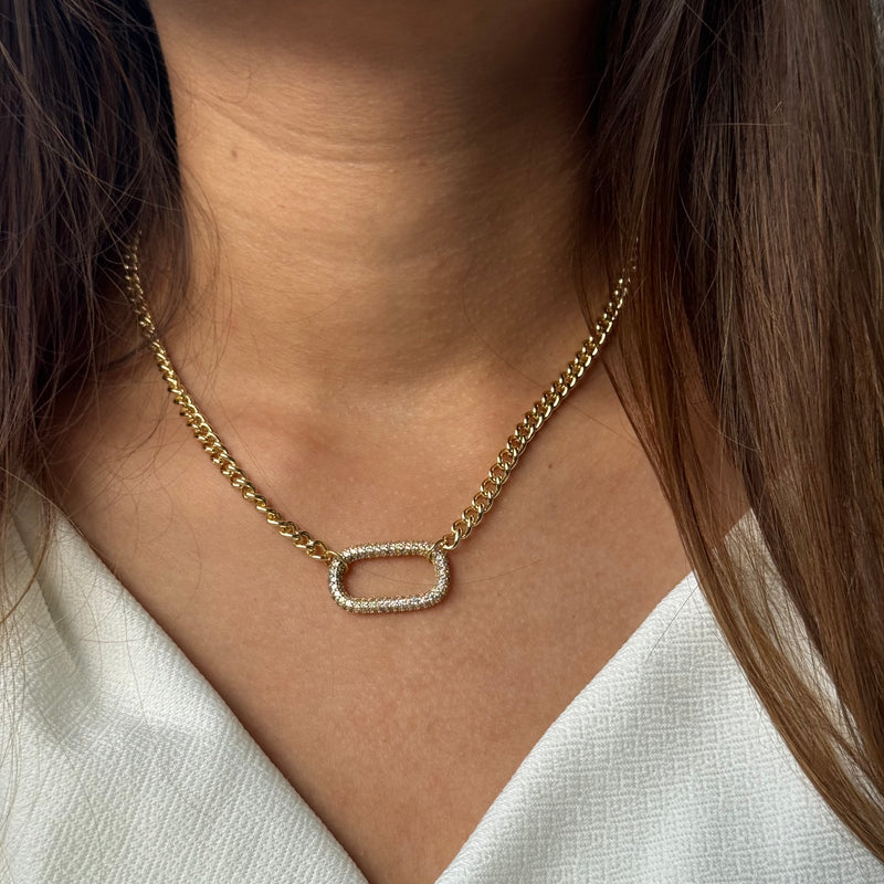 Studded Link Gold Chain Choker