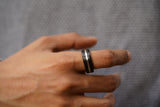 Black Ring with Silver band