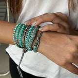 Caribbean Turquoise Beaded Wrap Bracelet