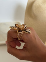 Crystal Flower Statement Ring