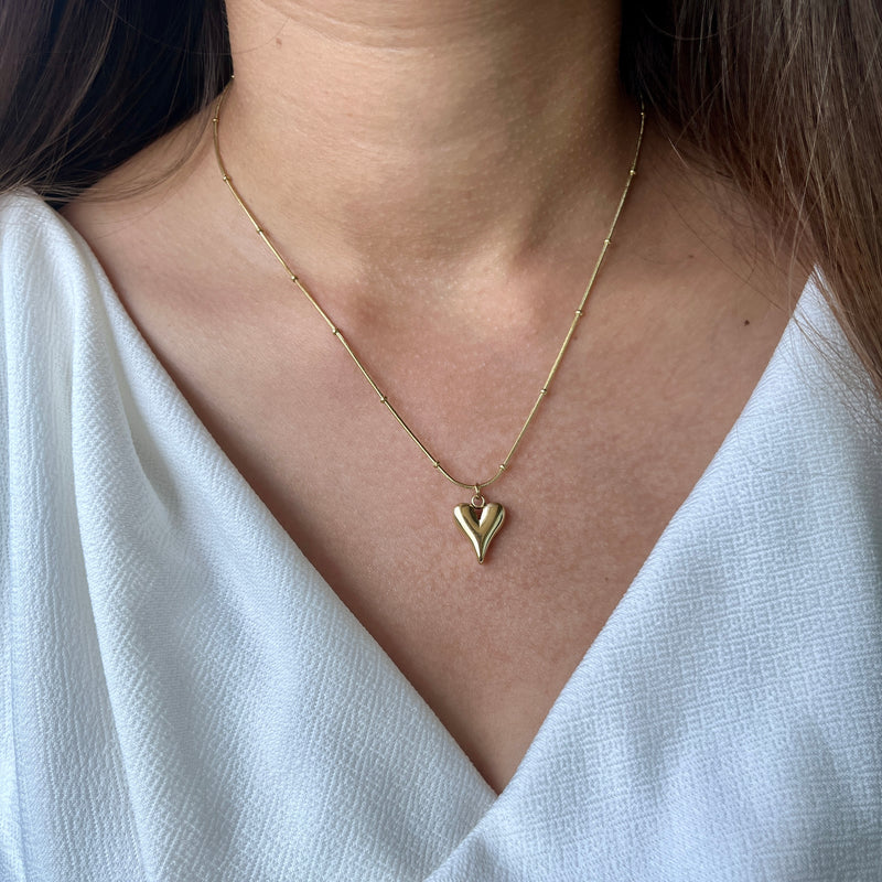 Gold Dipped Heart Necklace