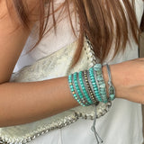 Caribbean Turquoise Beaded Wrap Bracelet