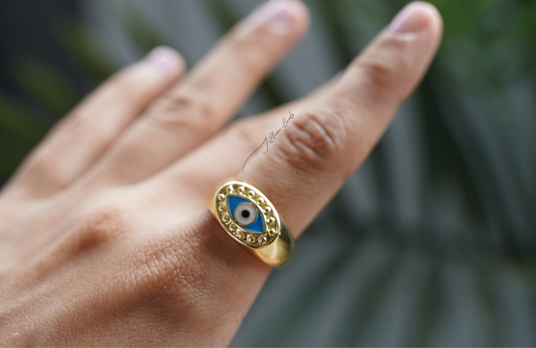 Jade Evil eye ring