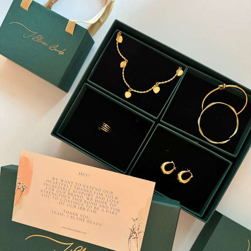 Curated Luxury Jewellery Box/Hamper - Set of 5 box/hamper - Holiday Edit - 5 jewellery pieces per box/hamper