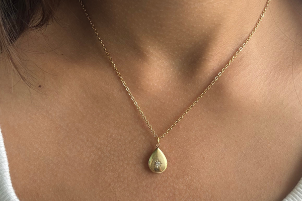 Pear Snowdrop Necklace