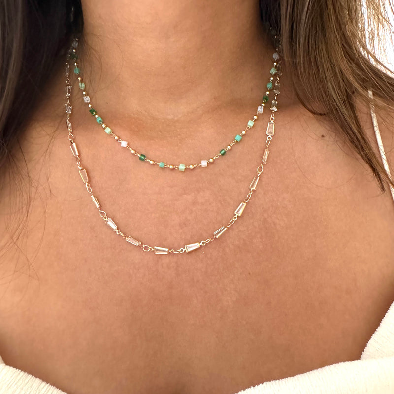 Sunset Jade Double Layer Necklace