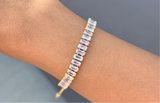 Paperclip Baguette Tennis Bracelet