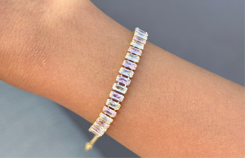 Paperclip Baguette Tennis Bracelet