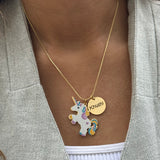 Kids Unicorn Name Necklace