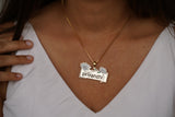 Name Necklace with Daisy Flower