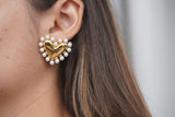 Statement Pearl Heart Studs