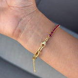 paperclip ruby tennis bracelet