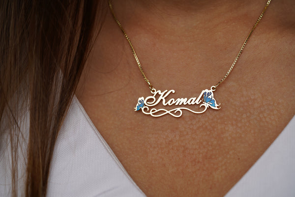 Personalised Infinity Butterfly Name Necklace