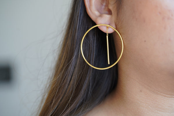 Bar Hoop Earrings