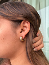 Dual Tone Small Bold Hoops