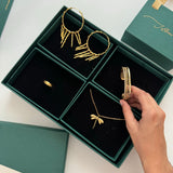 Curated Luxury Jewellery Box/Hamper - Set of 1 - Luxe Shadow Edit - 4 jewellery pieces