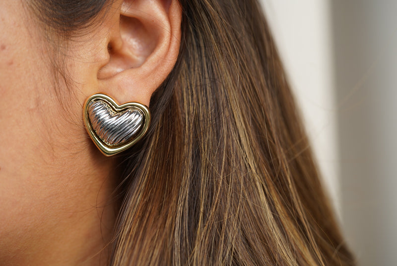 Vintage Heart Studs