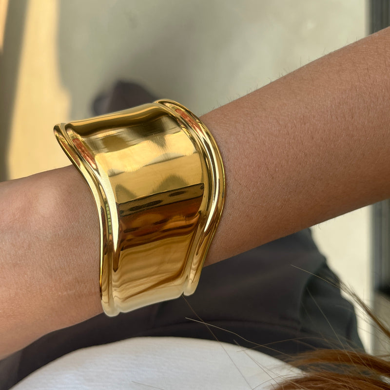 Curved Gold Cuff