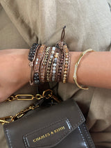 Champagne Beaded Wrap Bracelet