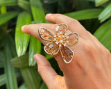 Crystal Flower Statement Ring