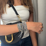 Twilight Grey Beaded Wrap Bracelet