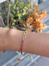 paperclip ruby tennis bracelet