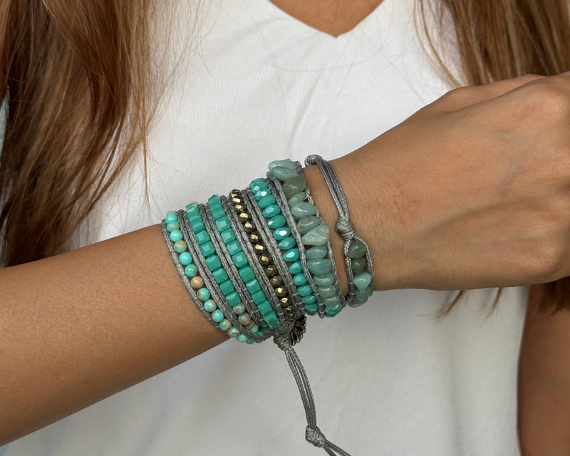 Caribbean Turquoise Beaded Wrap Bracelet