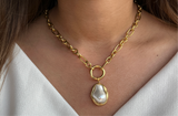 Irregular Pearl Chain Necklace