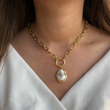 Irregular Pearl Chain Necklace