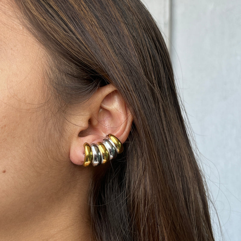 Two Toned Climber Earrings