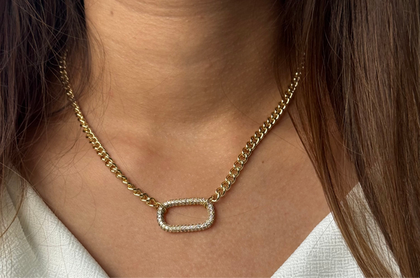 Studded Link Gold Chain Choker